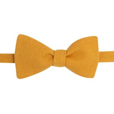 Mustard linen bow tie