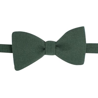 Dark green linen bow tie