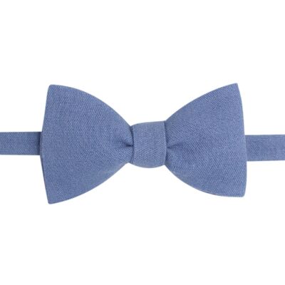 Pigeon blue linen bow tie