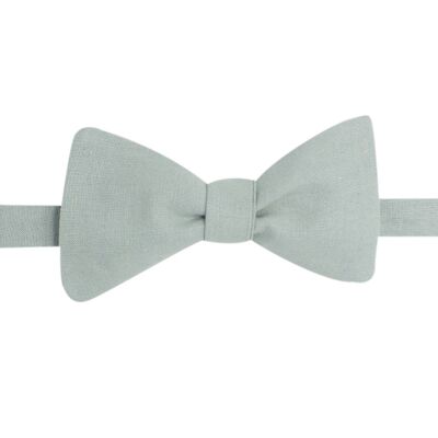 Gray green plain bow tie