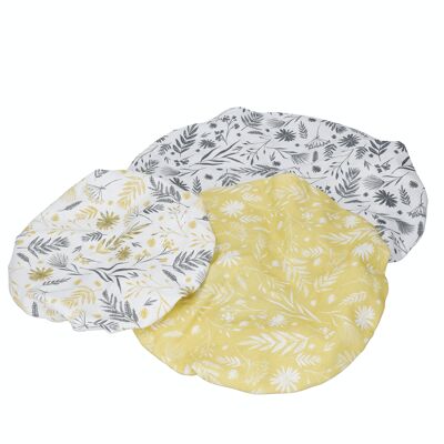 Natural Elements Set of 3 Organic Cotton Stretchy Lids for Bowls