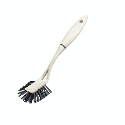 Natural Elements Eco-Friendly Fantail Dish Brush, Recycled Plastic with Straw Bristles - Grey