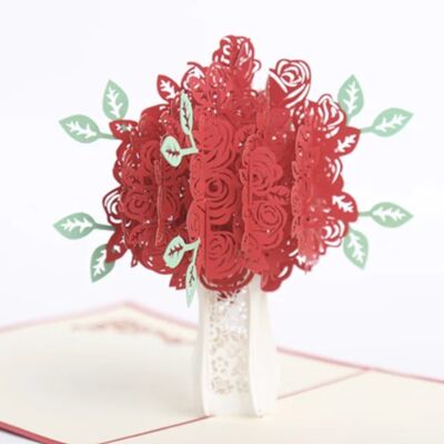 Tarjeta de San Valentín 3D - Rosa Roja