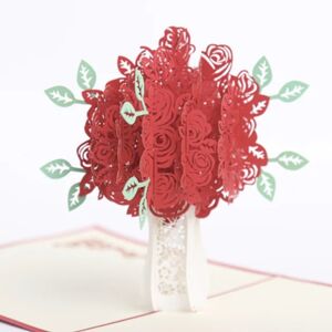 Carte Saint Valentin 3D - Rose Rouge