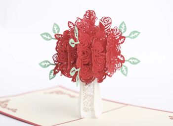 Carte Saint Valentin 3D - Rose Rouge 1