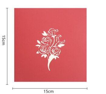 Carte Saint Valentin 3D - Rose Rouge 2