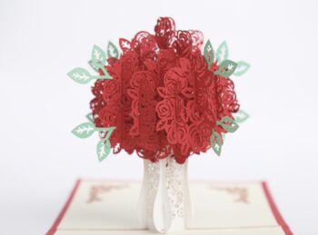 Carte Saint Valentin 3D - Rose Rouge 3