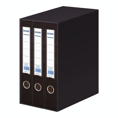 Archicolor module with 3 black folio size filing cabinets