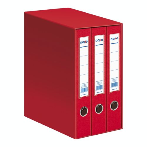 Módulo Archicolor con 3 archivadores tamaño A4 rojo
