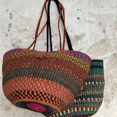 Panier fait main du Ghana, bricolage moulable, unique et durable