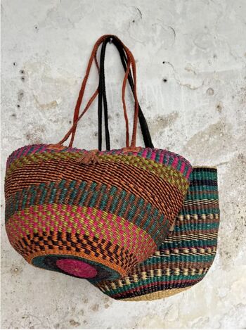 Panier fait main du Ghana, bricolage moulable, unique et durable 1