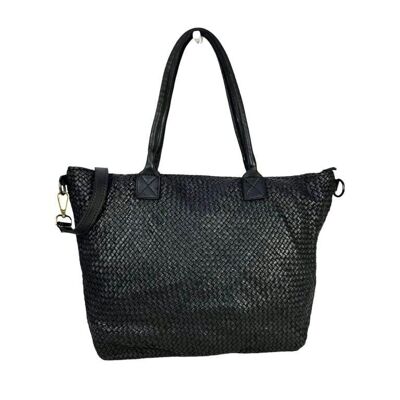 Sac Shopper en Cuir Lavé Style Vintage pour Femme. Mode
