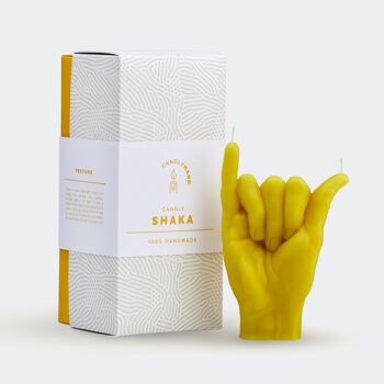 Grande Bougie SHAKA - 16 cm. hauteur | Bougie geste de la main SHAKA | Conception super réaliste | Taille et texture réelles de la main | Bougie sculpture faite à la main 3