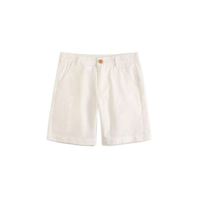 Boy's plain 100% cotton Bermuda shorts
