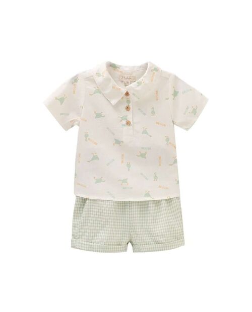 Conjunto de bebé niño con pololo de cuadros vichy y camisa con patitos