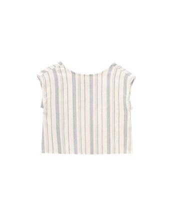 Blouse fille sans manches rayée 1