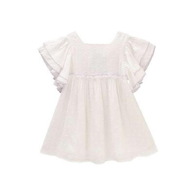 Girl's plumeti dress with contrasting trims
