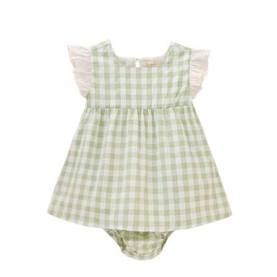 Baby girl jesus style vichy check dress with matching panties
