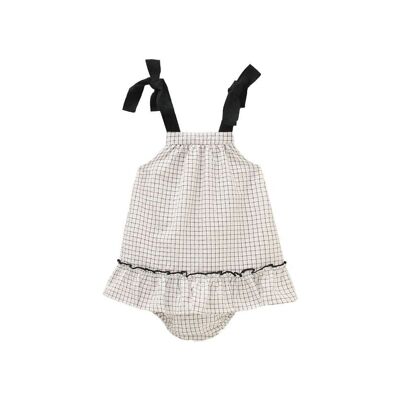 Baby girl jesus style checkered dress with matching panties