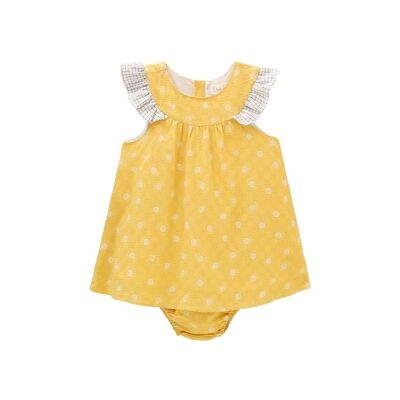 Baby girl dress with sun print and matching panties