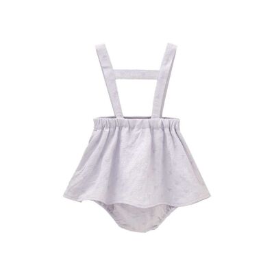Baby girl's romper with hearts and adjustable straps