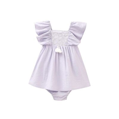 Baby girl dress with ruffled sleeves and matching panty