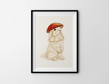 Tirage d'art "Lapin champignon" 1