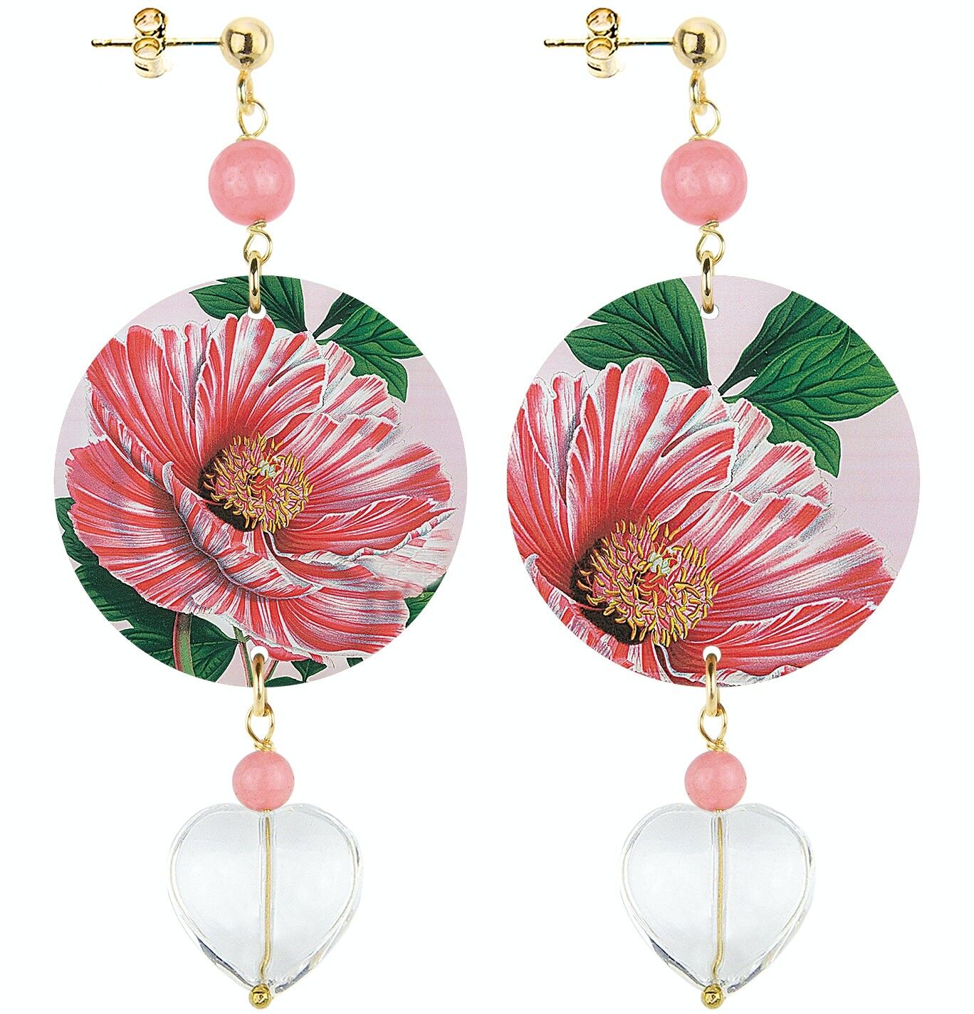 Celebre la primavera con joyas inspiradas en flores. Pendientes de mujer The Circle Special Small Red Flower. Hecho en Italia