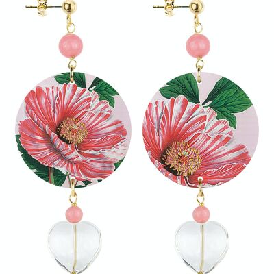 Celebrate spring with flower-inspired jewelry. The Circle Special Small Red Flower Women's Earrings. Made in Italy