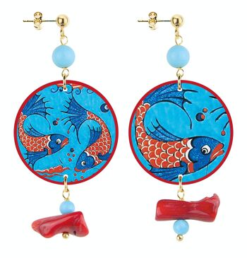 Célébrez le printemps avec des bijoux inspirés de la nature. Boucles d'oreilles pour femmes The Circle Special Small Goldfish. Fabriqué en Italie