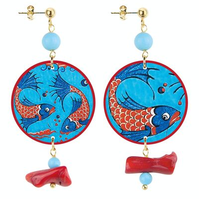 Celebrate spring with nature-inspired jewelry. The Circle Special Small Goldfish Women's Earrings. Made in Italy