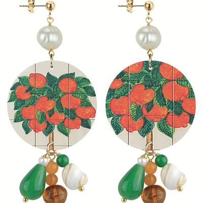 Celebrate spring with nature-inspired jewelry. The Circle Special Classic Orange Women's Earrings. Made in Italy