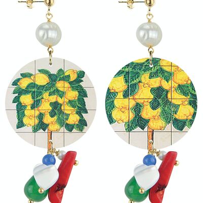 Celebrate spring with nature-inspired jewelry. The Circle Special Classic Lemons Women's Earrings. Made in Italy