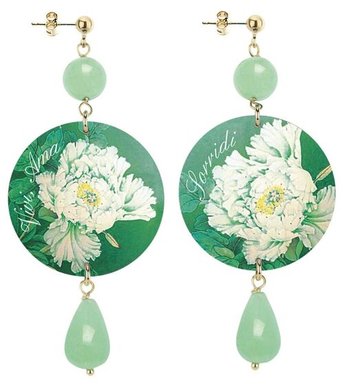 Celebra la primavera con gioielli ispirati ai fiori. Orecchini Donna The Circle Classico Fiore Verde Sorridi. Made in Italy