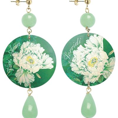 Celebra la primavera con gioielli ispirati ai fiori. Orecchini Donna The Circle Classico Fiore Verde Sorridi. Made in Italy
