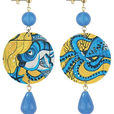 Boucles d'Oreilles Femme The Circle Classic Pieuvre Sardaigne. Fabriqué en Italie