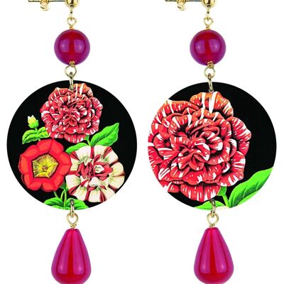 Celebra la primavera con gioielli ispirati ai fiori. Orecchini Donna The Circle Classico Fiori Rossi. Made in Italy