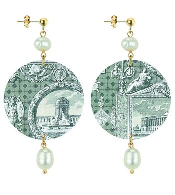 Boucles d'oreilles pour femme The Circle Classic Toile de Jouy. Fabriqué en Italie