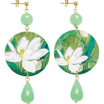 Celebre la primavera con joyas inspiradas en flores. Pendientes The Circle Classic White Flower para mujer. Hecho en Italia