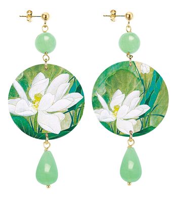Célébrez le printemps avec des bijoux inspirés des fleurs. Boucles d'oreilles pour femmes The Circle Classic White Flower. Fabriqué en Italie