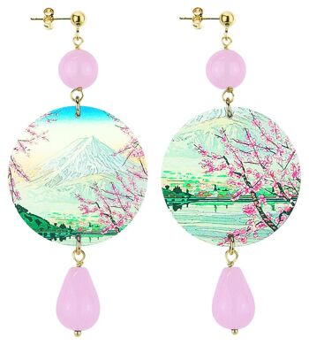 Célébrez le printemps avec des bijoux inspirés des fleurs. Boucles d'oreilles pour femmes The Circle Classic Cherry Blossom. Fabriqué en Italie