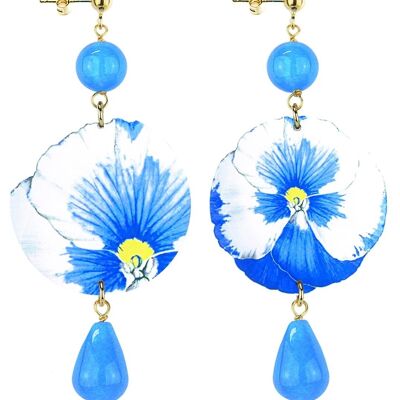 Célébrez le printemps avec des bijoux inspirés des fleurs. Les boucles d'oreilles pour femmes Classic White Pansy. Fabriqué en Italie