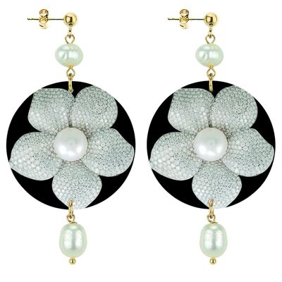 Women's Earrings The Circle Classic Jewel Flower. Made in Italy