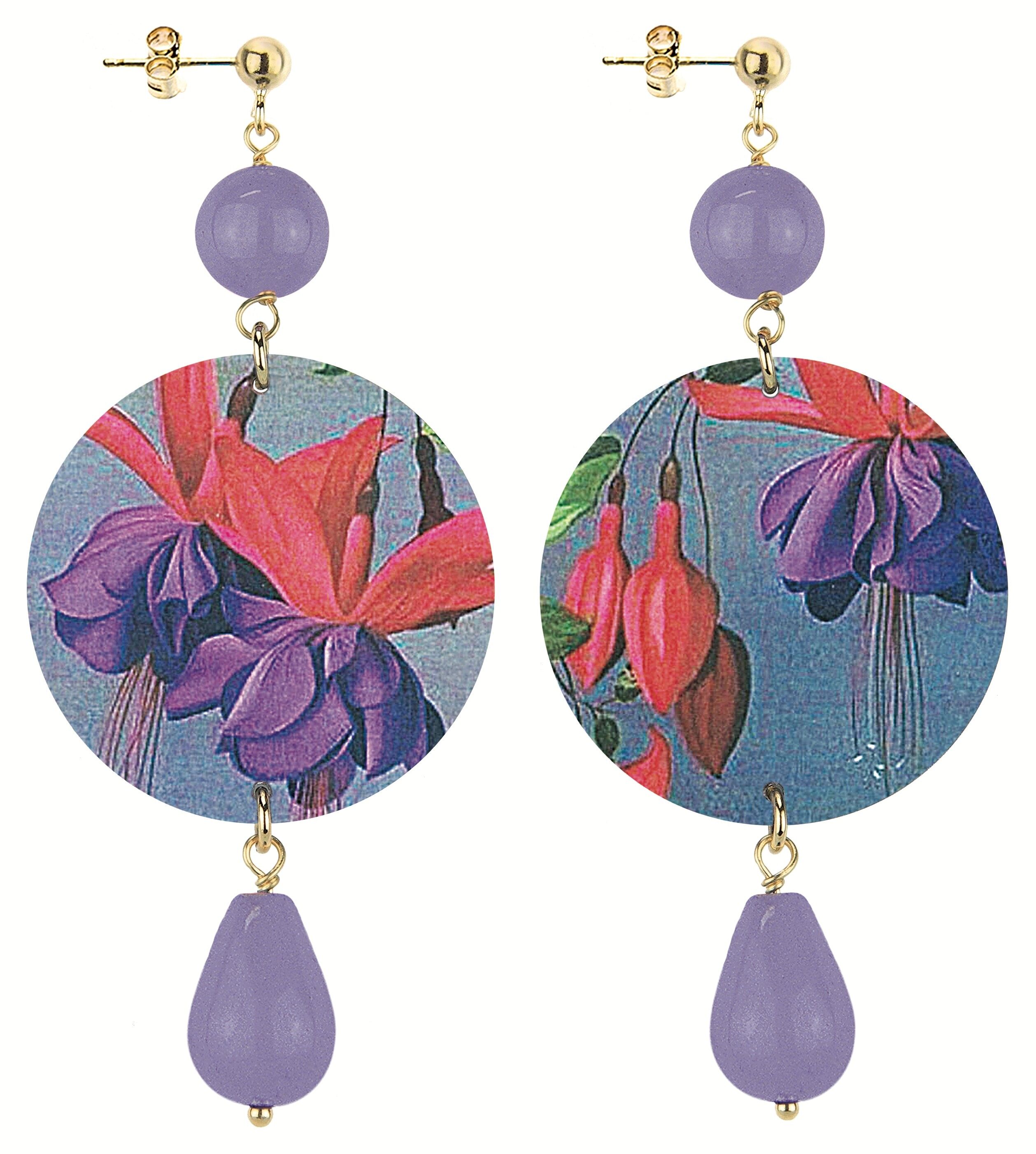 Celebra la primavera con gioielli ispirati ai fiori. Orecchini Donna The Circle Classico Fiori Lilla. Made in Italy