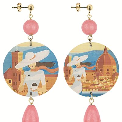 The Circle Classic Florence Women's Earrings with Hat. Made in Italy