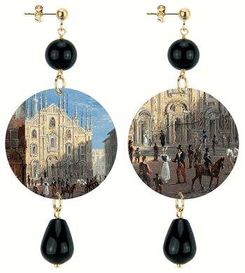 Boucles d'oreilles pour femme The Circle Classic Duomo Milano. Fabriqué en Italie