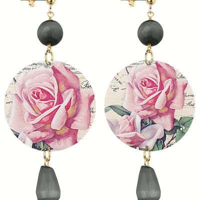 Celebrate spring with flower-inspired jewelry. The Classic Pink Rose Women's Earrings. Made in Italy
