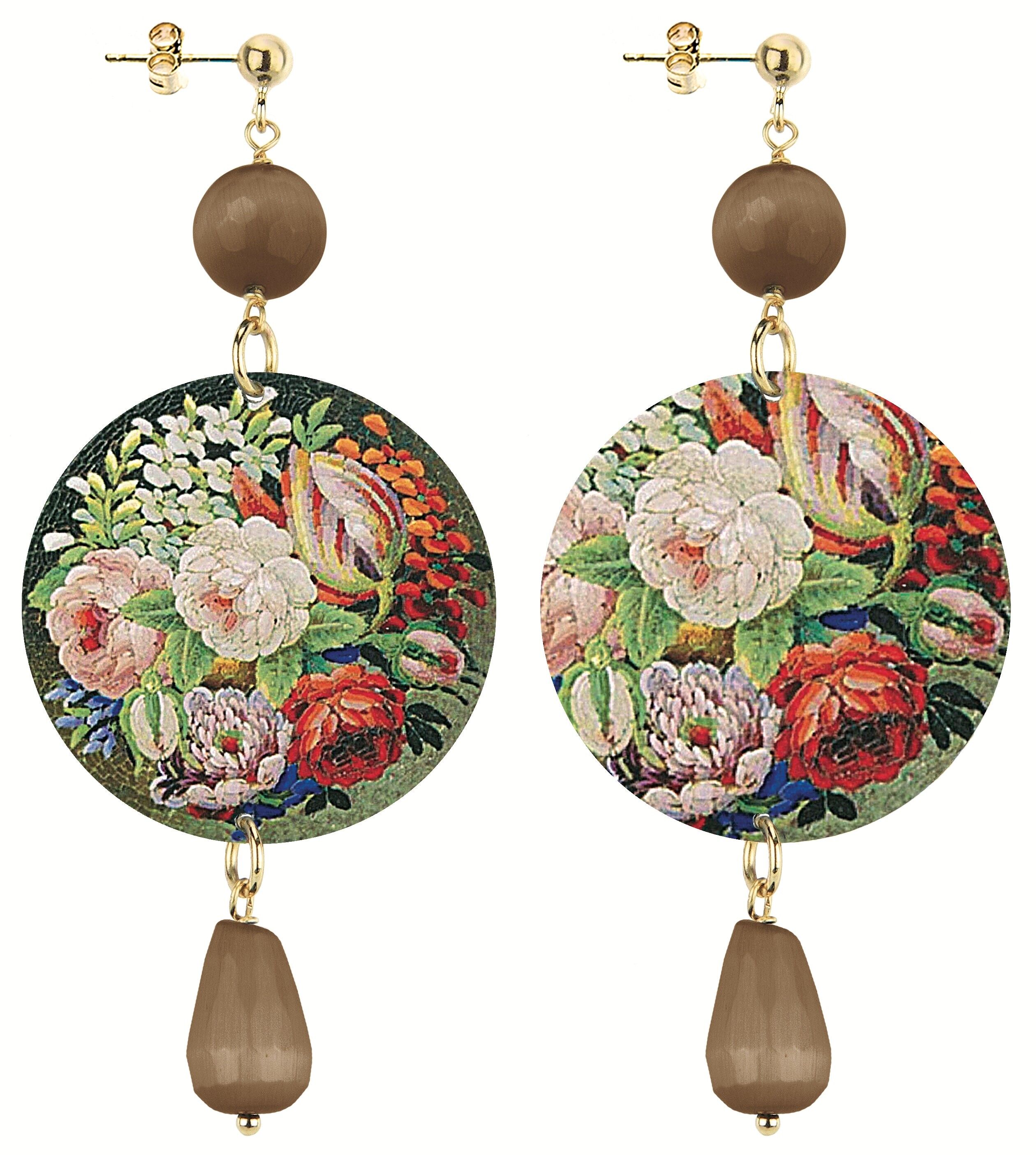 Feiern Sie den Frühling mit von Blumen inspiriertem Schmuck. Damenohrringe The Circle Classic Farbige Blumen. Hergestellt in Italien