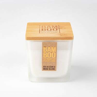 Vela perfumada Tarro grande Madera de cedro y almizcle blanco - HEART & HOME - BAMBOO