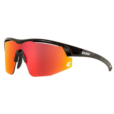 Sprint EASSUN Sunglasses, CAT 3 Solar and Red REVO Lens and Adjustable, Shiny Black Frame